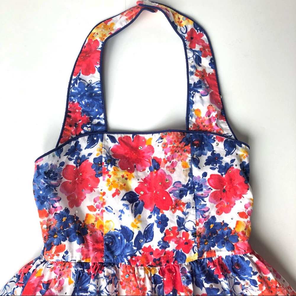 Emily West Floral Sequin Halter Dress - Picture 2 of 10
